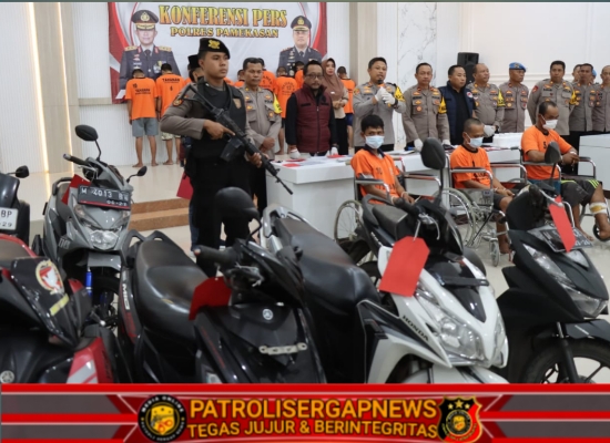 Polres Pamekasan Komitmen Berantas Tindak Kriminal 16 Tersangka Kasus Curanmor dan Narkoba Diringkus