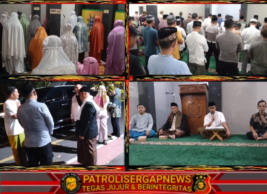 Polres Nganjuk Gelar Sholat Tarawih Berjamaah, Dilanjutkan Ceramah dan Tadarus Al-Qur’an
