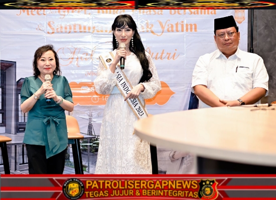 Disela-sela Kesibukannya Kalisa Putri, Miss Asia Indonesia Menggelar Buka Puasa dan Santunan Anak Yatim di Perumahan Grand Duta City.