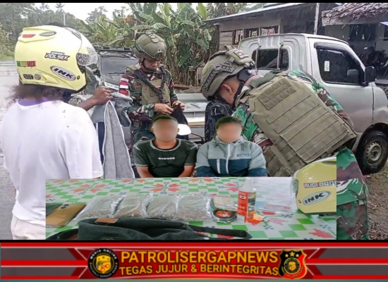 Putus Rantai Peredaran Narkoba, Satgas Yonif 131/Brajasakti Kembali Amankan Ganja di Perbatasan Papua