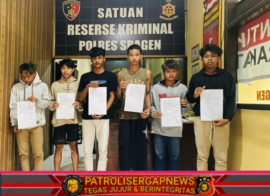 Buat Onar Dalam Keadaan Mabuk, Empat Pemuda Kena Jaring Operasi Premanisme Polres Sragen