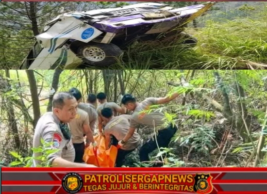 Mobil Angkutan Umum Alami Kecelakaan Tunggal