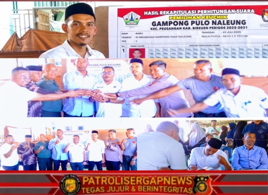 FAUZI DAUD Menang Mutlak Dalam Pertarungan Pilkades di Gampong Pulo Naleung Kecamatan Peusangan Priode. 2025-2031