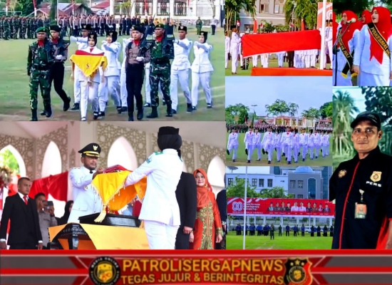 Penurunan Bendera Pada Hari HUT ke-80 RI di Kabupaten Bireuen Berlangsung Khidmat dan Terharu.