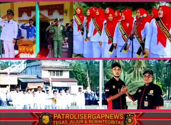 Camat Juli Doli Mardian Sebagai Inspektur Upacara, Memperingati HUT Ke-80 RI di Halaman Kantor Camat Kecamatan Juli