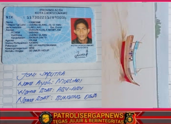 Dua Nelayan Tradisional Aceh Utara Hilang di Laut Lepas, Pencarian Belum Membuahkan Hasil