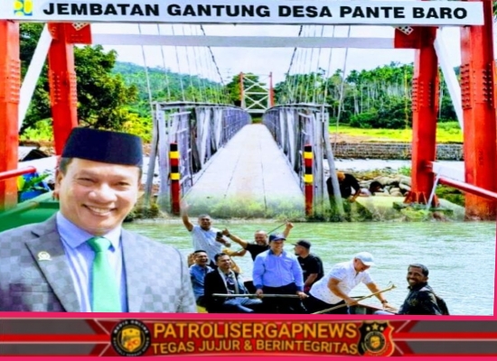 Jembatan Gantung Desa Pante Baroe kecamatan juli, (Aspirasi dari HRD) Telah Selesai Dikerjakan.